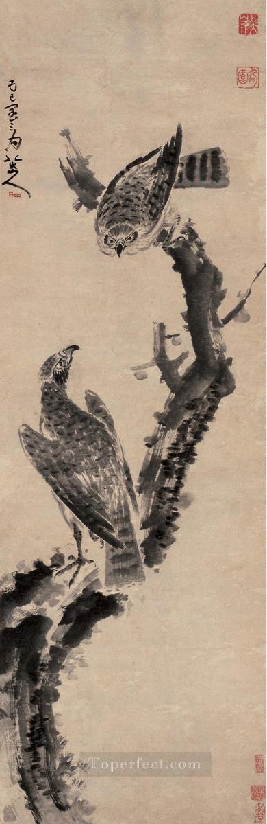 eagles in withered tree old China ink Oil Paintings